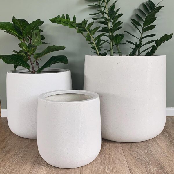 Bianca Lite Cylinder Planter pots in different sizes from The Green Room